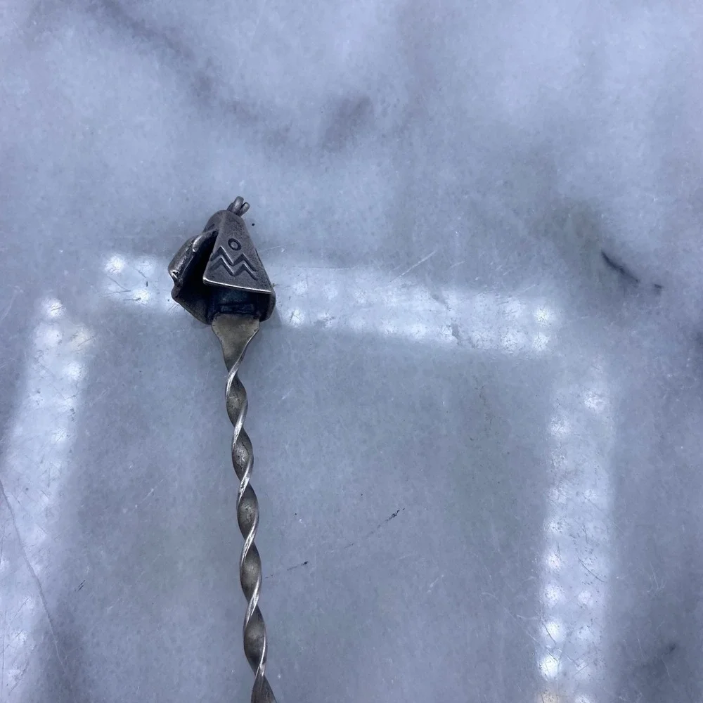 Bell Trading Post Souvenir Spoon Silver Sterling Teepee Twisted Handle